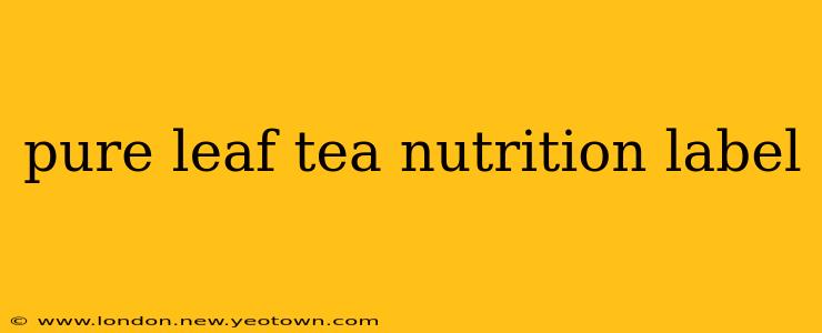 pure leaf tea nutrition label