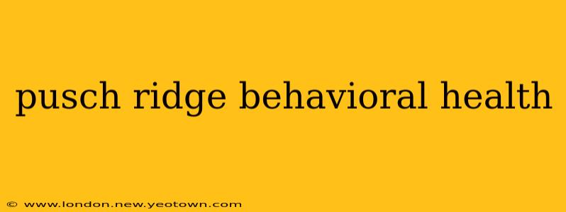 pusch ridge behavioral health