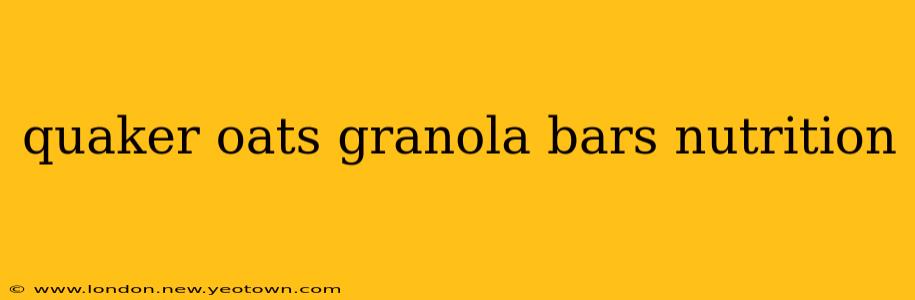 quaker oats granola bars nutrition