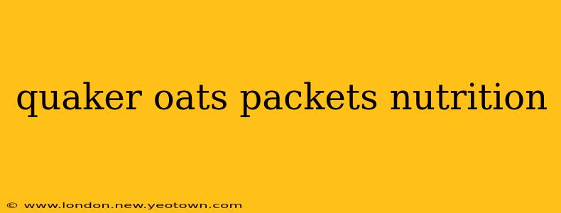 quaker oats packets nutrition