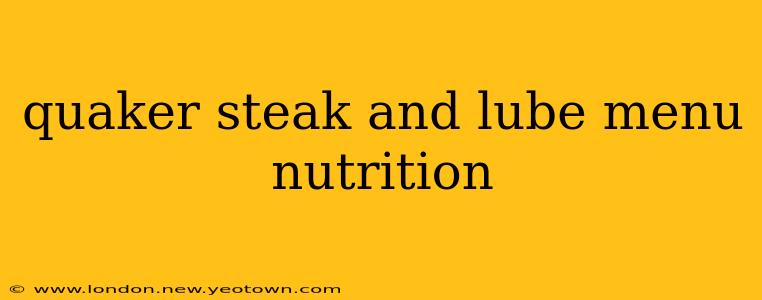 quaker steak and lube menu nutrition