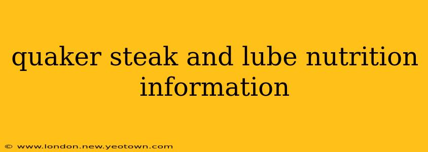 quaker steak and lube nutrition information