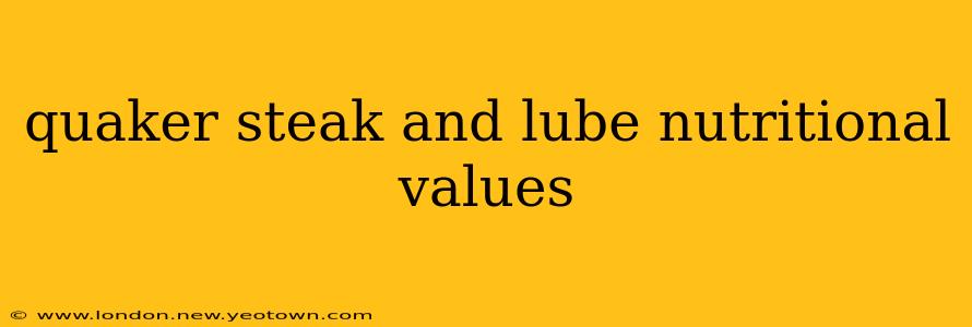 quaker steak and lube nutritional values