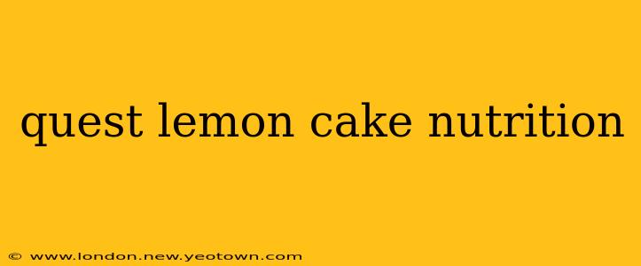 quest lemon cake nutrition
