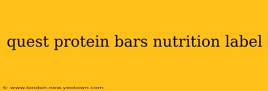 quest protein bars nutrition label
