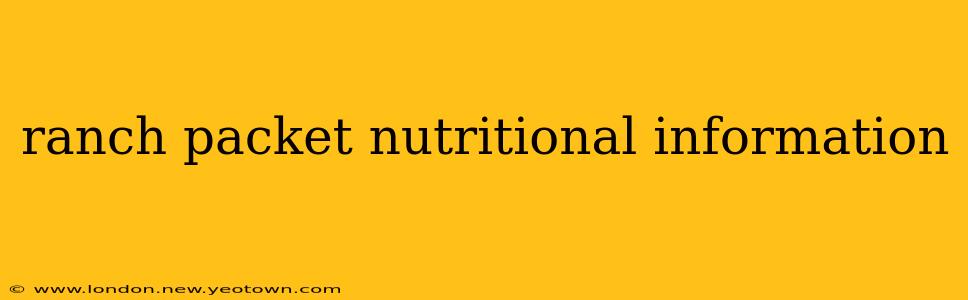 ranch packet nutritional information
