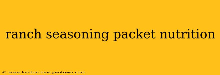 ranch seasoning packet nutrition
