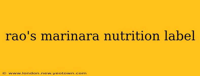 rao's marinara nutrition label