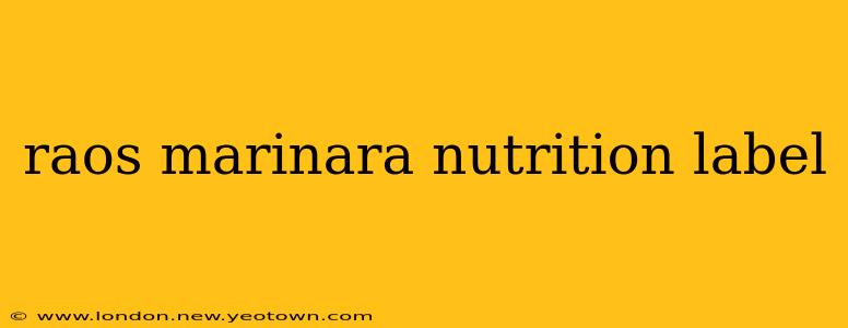 raos marinara nutrition label
