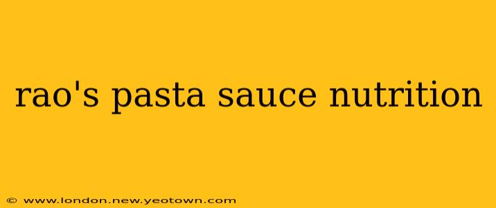 rao's pasta sauce nutrition