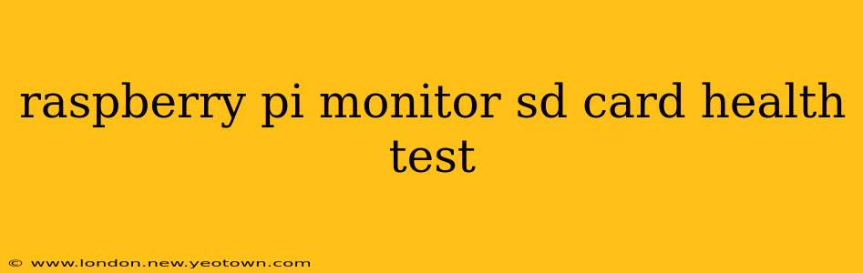 raspberry pi monitor sd card health test