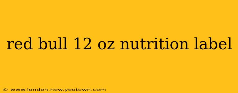 red bull 12 oz nutrition label