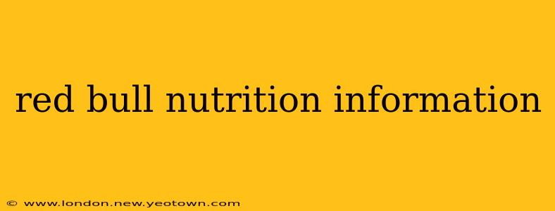 red bull nutrition information