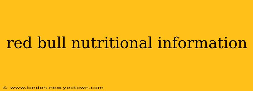 red bull nutritional information