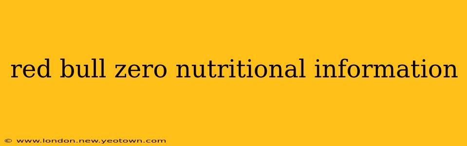 red bull zero nutritional information