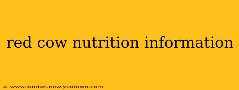 red cow nutrition information