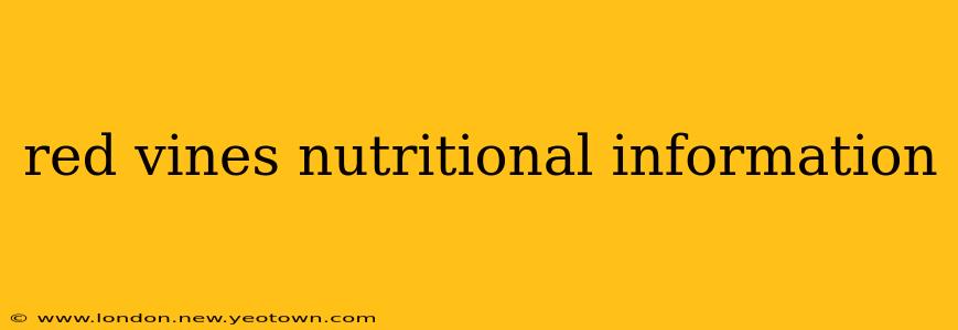 red vines nutritional information