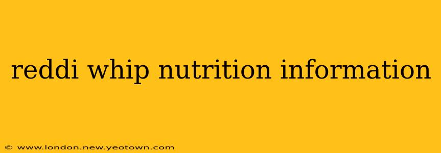 reddi whip nutrition information