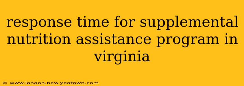response time for supplemental nutrition assistance program in virginia