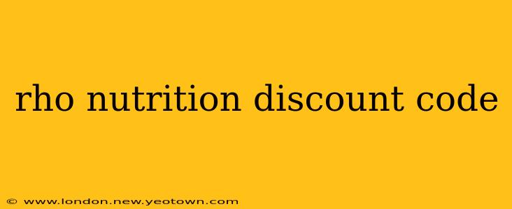 rho nutrition discount code
