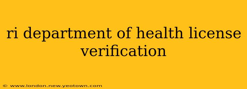ri department of health license verification
