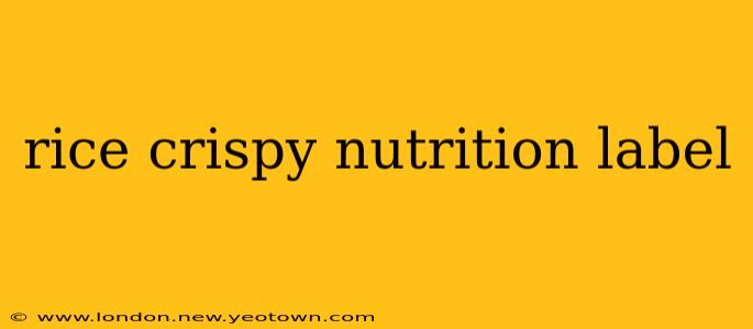 rice crispy nutrition label