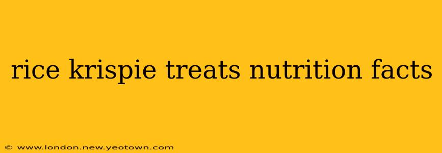 rice krispie treats nutrition facts