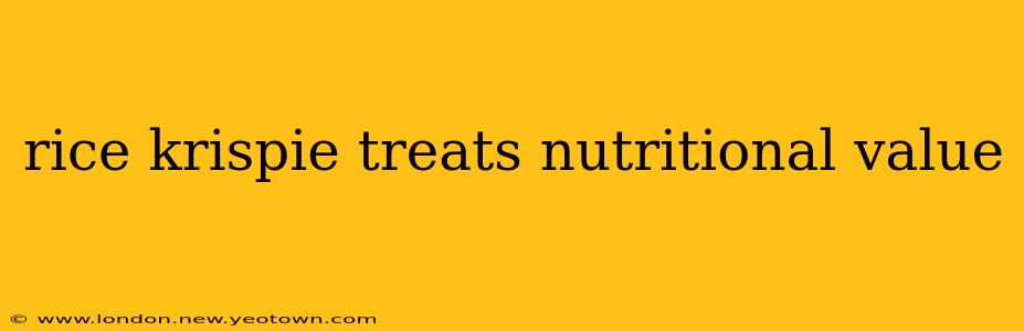 rice krispie treats nutritional value