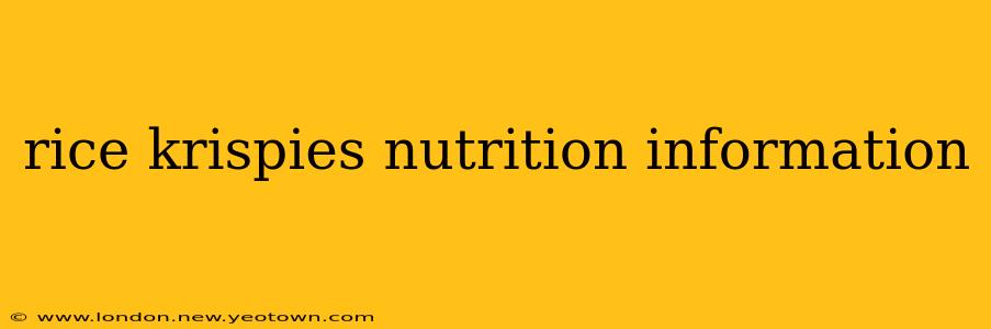 rice krispies nutrition information
