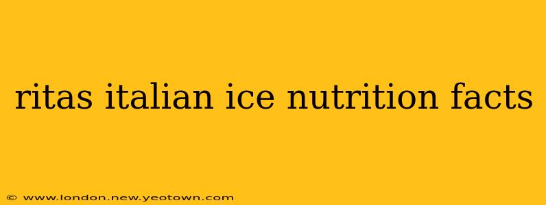 ritas italian ice nutrition facts