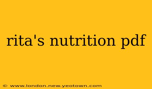 rita's nutrition pdf
