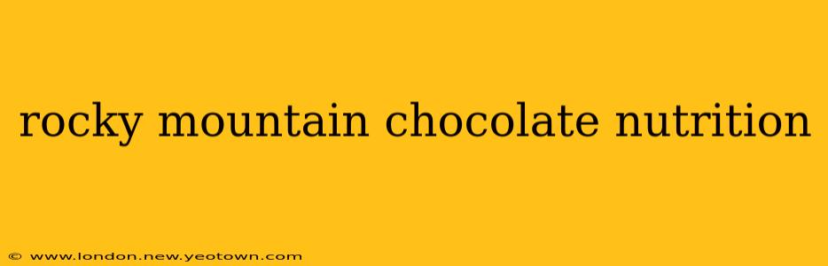 rocky mountain chocolate nutrition