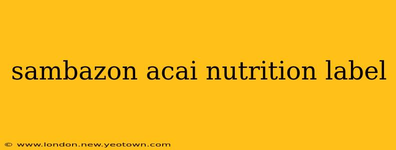 sambazon acai nutrition label