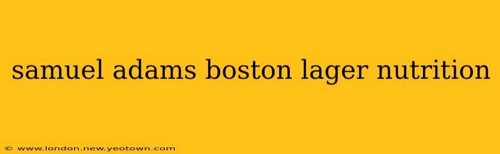 samuel adams boston lager nutrition