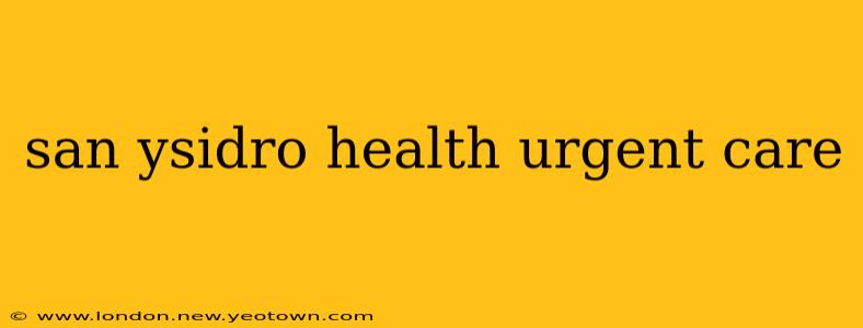 san ysidro health urgent care