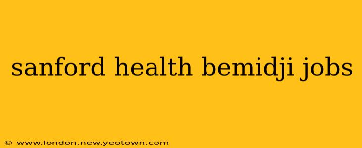 sanford health bemidji jobs