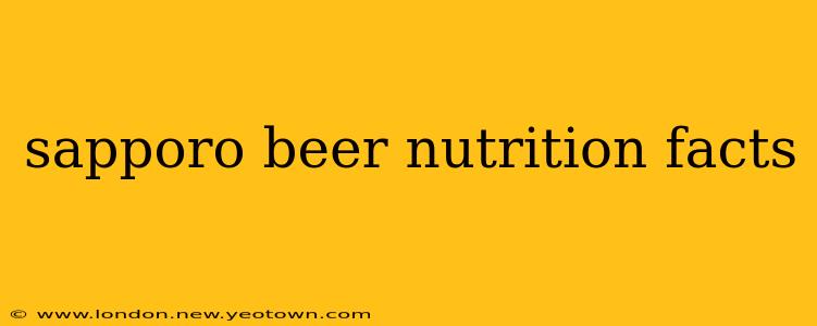 sapporo beer nutrition facts
