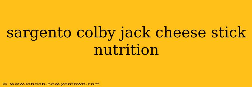 sargento colby jack cheese stick nutrition