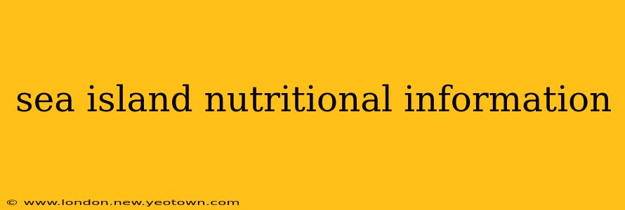 sea island nutritional information