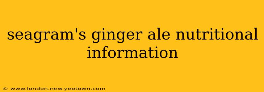 seagram's ginger ale nutritional information