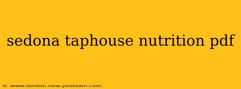 sedona taphouse nutrition pdf