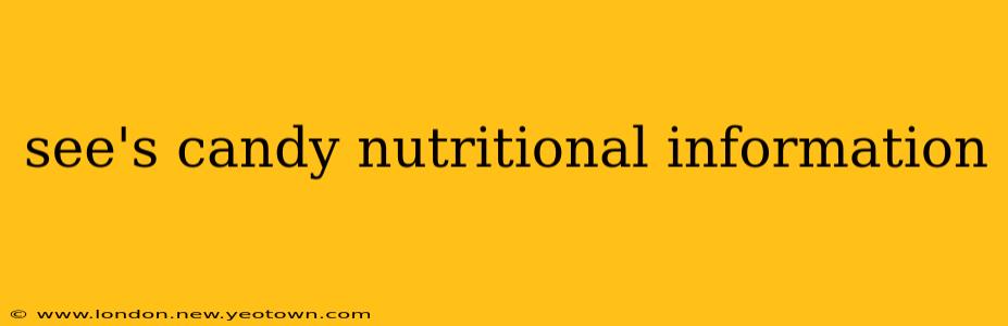 see's candy nutritional information