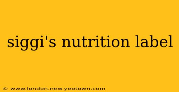 siggi's nutrition label