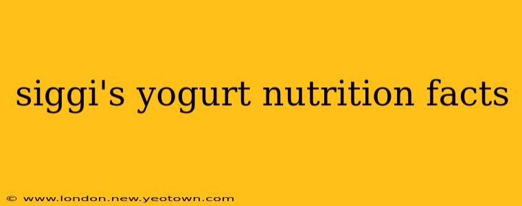 siggi's yogurt nutrition facts