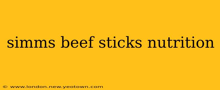 simms beef sticks nutrition