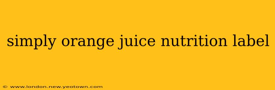 simply orange juice nutrition label