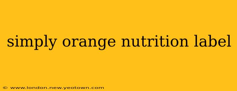 simply orange nutrition label