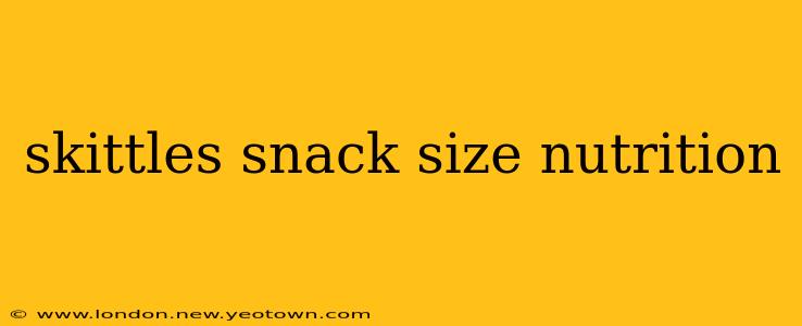 skittles snack size nutrition
