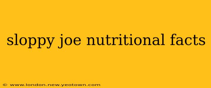 sloppy joe nutritional facts