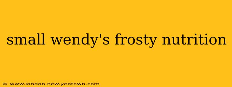 small wendy's frosty nutrition